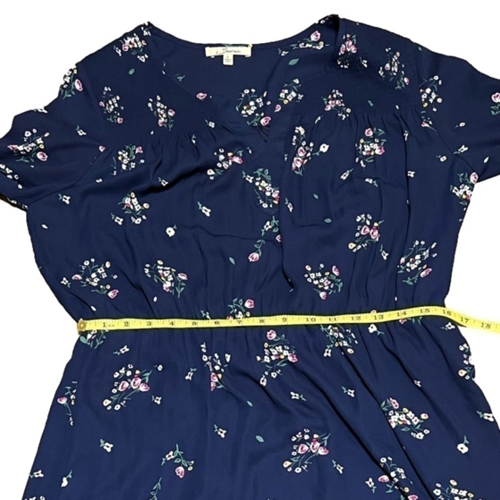 SEREIN Navy Floral Women’s Dress Size L - Picture 13 of 14
